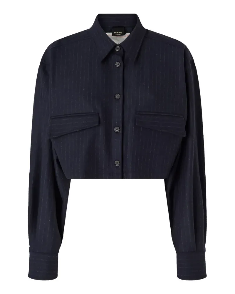 Pinko Cropped-Hemd mit Nadelstreifen - Blau Blau