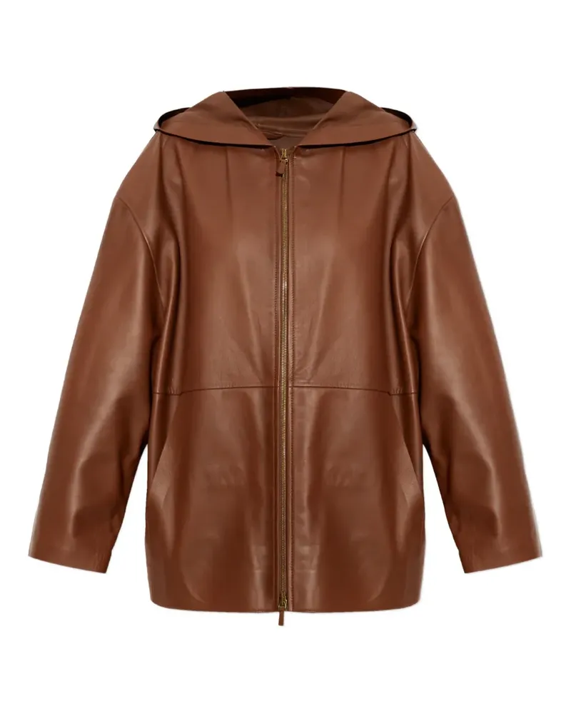 Max Mara hooded leather jacket - Braun Braun