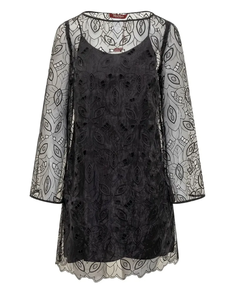 Max Mara Besticktes Minikleid - Schwarz Schwarz