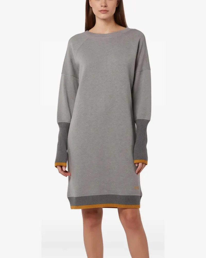 Victoria Beckham Midikleid mit geripptem Saum - Grau Grau