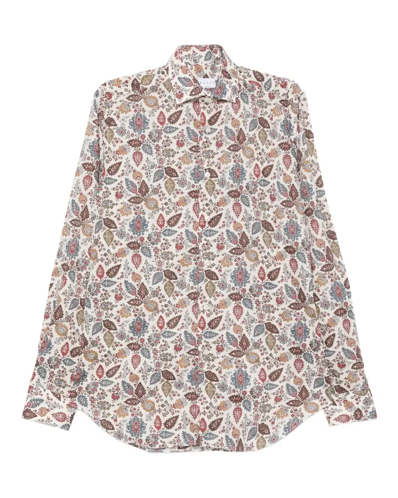 XACUS Hemd mit Blatt-Print - Nude Nude