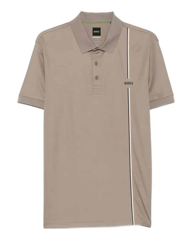 HUGO BOSS Gestreiftes Poloshirt mit Logo-Print - Nude Nude