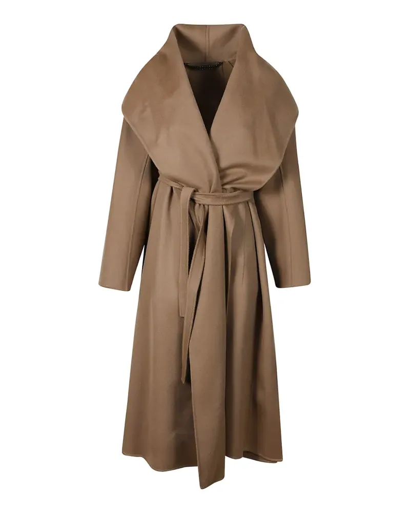 Max Mara belted shawl-collar coat - Braun Braun
