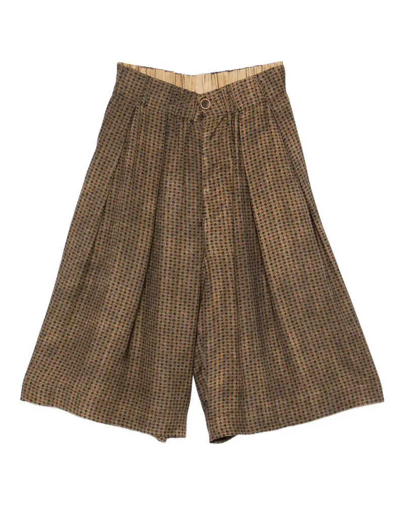 Uma Wang Poela geometric-pattern trousers - Braun Braun