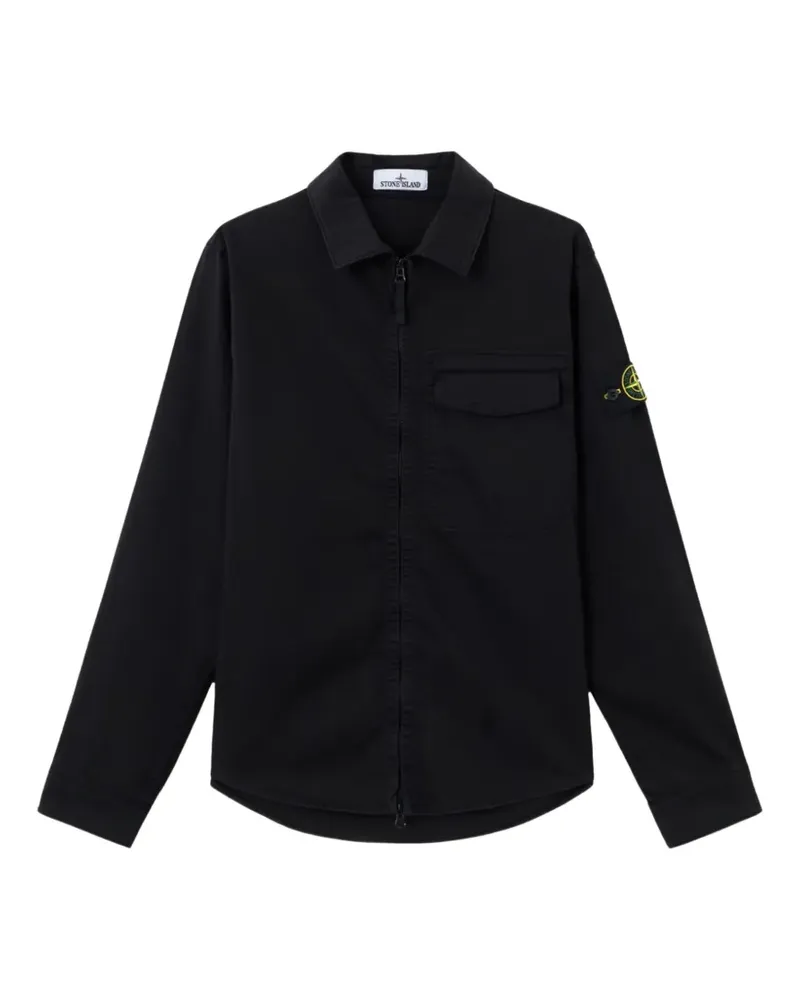 Stone Island Hemd mit Reißverschlusstasche - Schwarz Schwarz