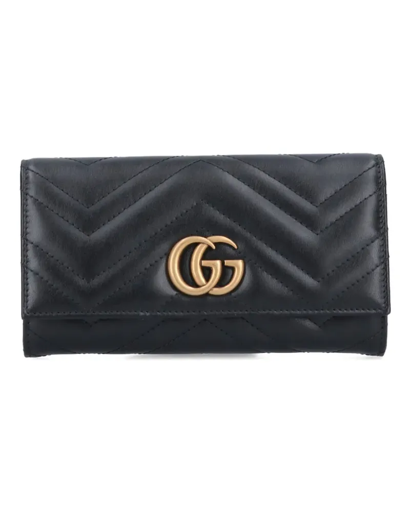 Gucci quilted logo-lettering wallet - Schwarz Schwarz