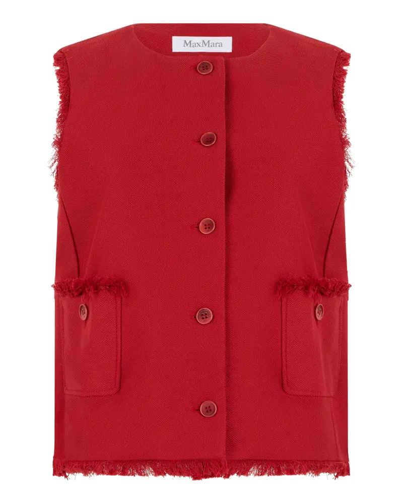 Max Mara frayed-edge button-up gilet - Rot Rot