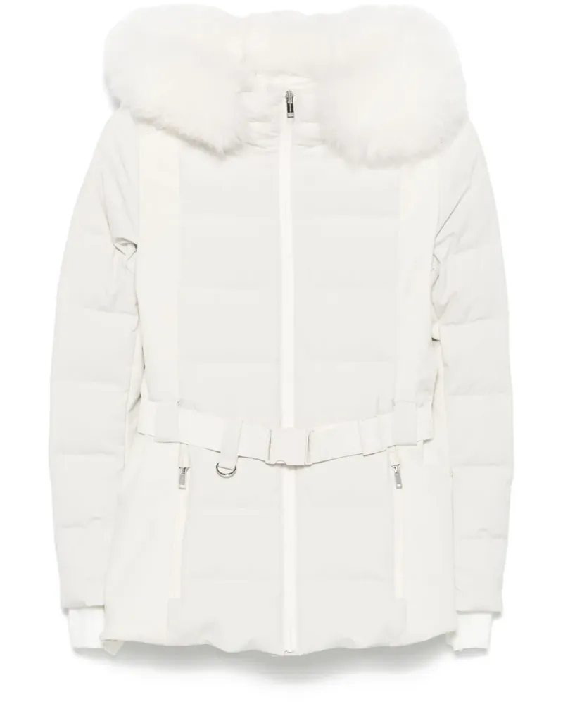 Yves Salomon Jacke mit Gürtel - Weiß Weiß