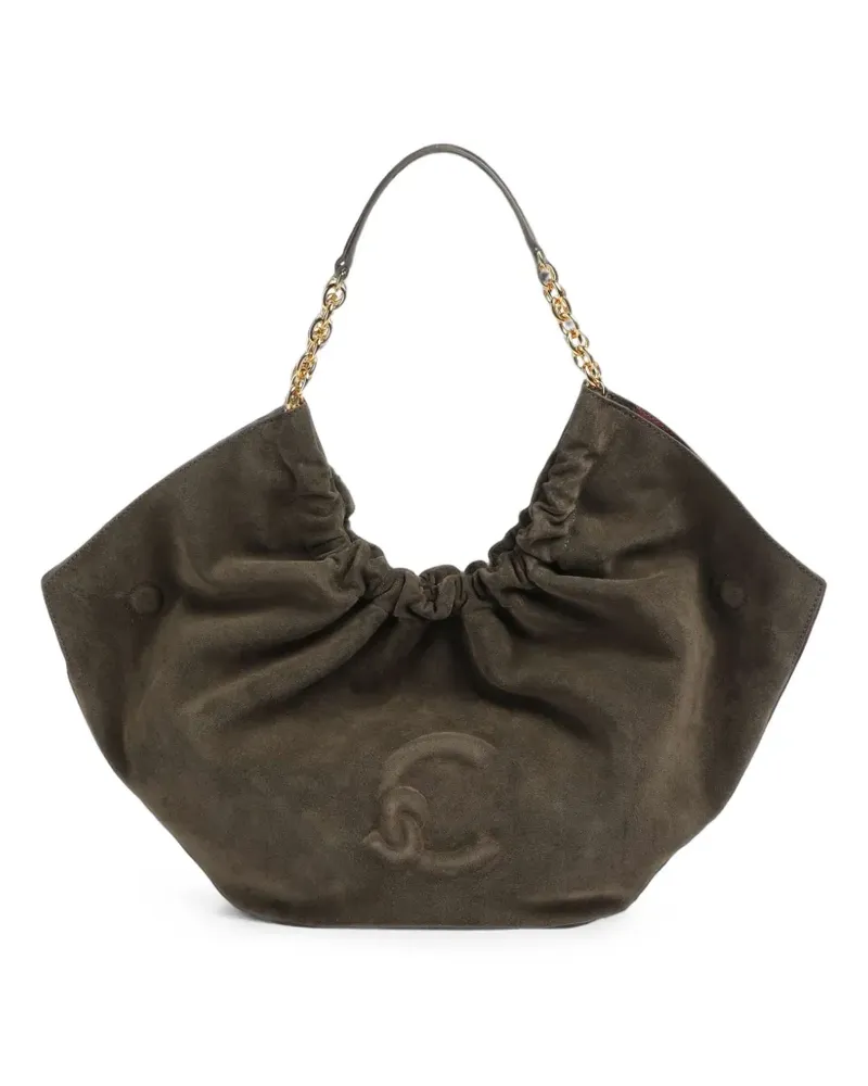 Coccinelle Wildleder-Tote Bag mit Logo-Prägung - Grün Grün