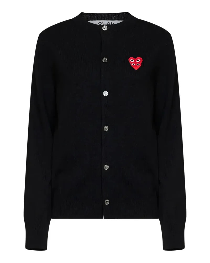Comme des Garçons heart-appliqué cardigan - Schwarz Schwarz