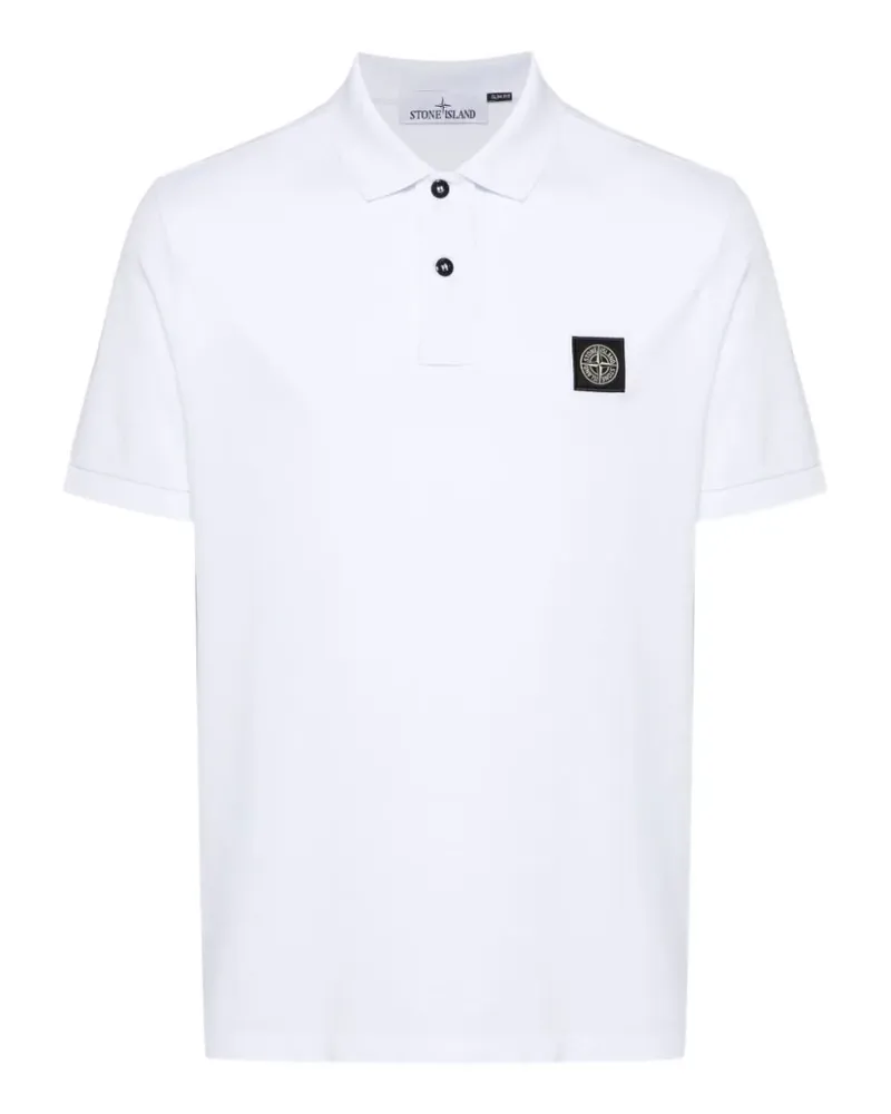 Stone Island Poloshirt mit Logo-Patch - Weiß Weiß