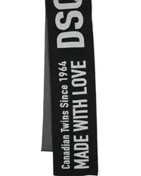 Dsquared2 Schal mit Intarsien-Logo Schwarz