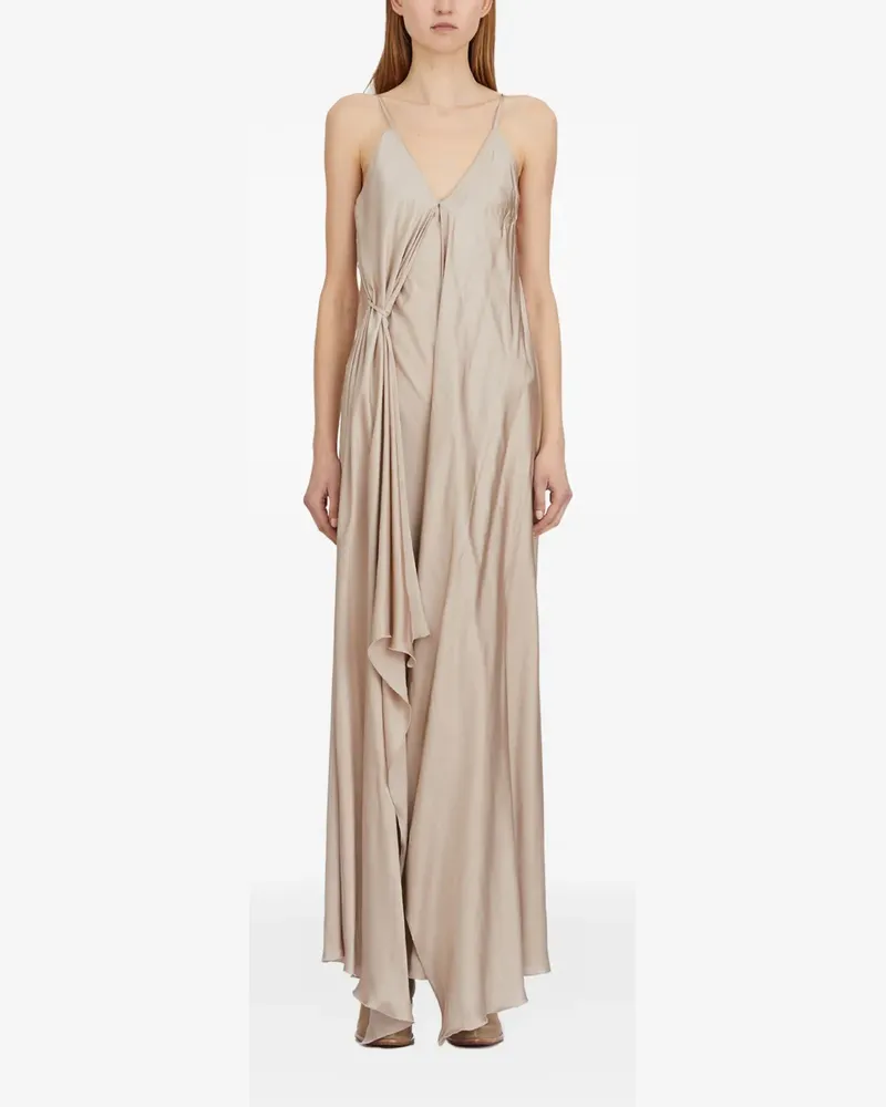 Collection Privée? V-neck draping maxi dress - Nude Nude