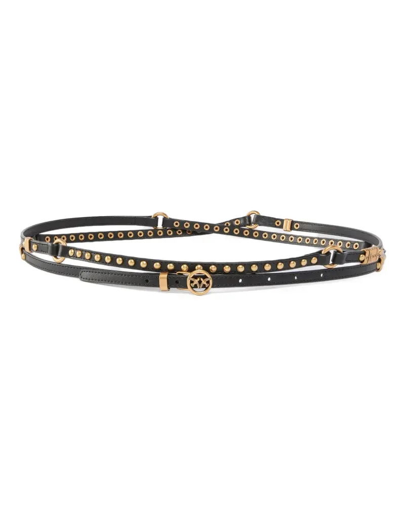 Pinko studded leather belt - Schwarz Schwarz