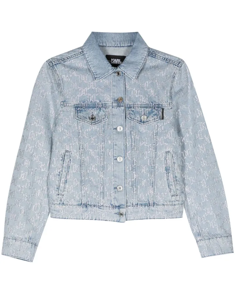 Karl Lagerfeld Jeansjacke mit Strass-Monogramm - Blau Blau