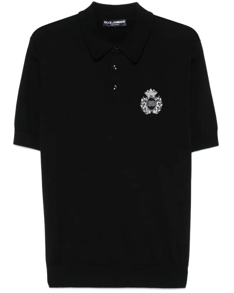 Dolce & Gabbana Poloshirt mit Logo-Stickerei - Schwarz Schwarz