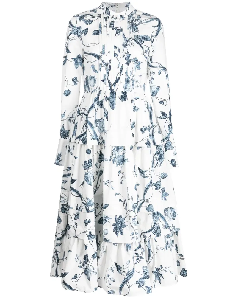 Erdem Kleid mit Blumen-Print - Weiß Weiß