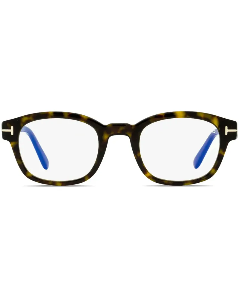 Tom Ford Blue Block Brille mit eckigem Gestell - Braun Braun