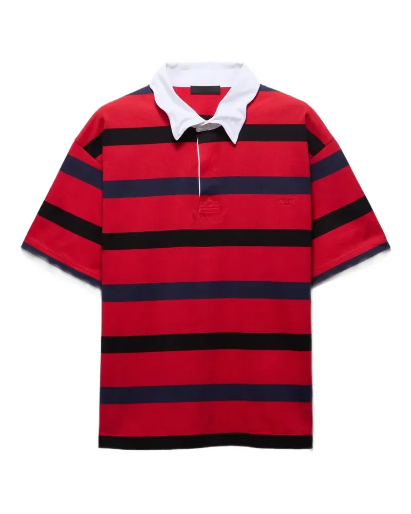 Prada Gestreiftes Poloshirt - Rot Rot
