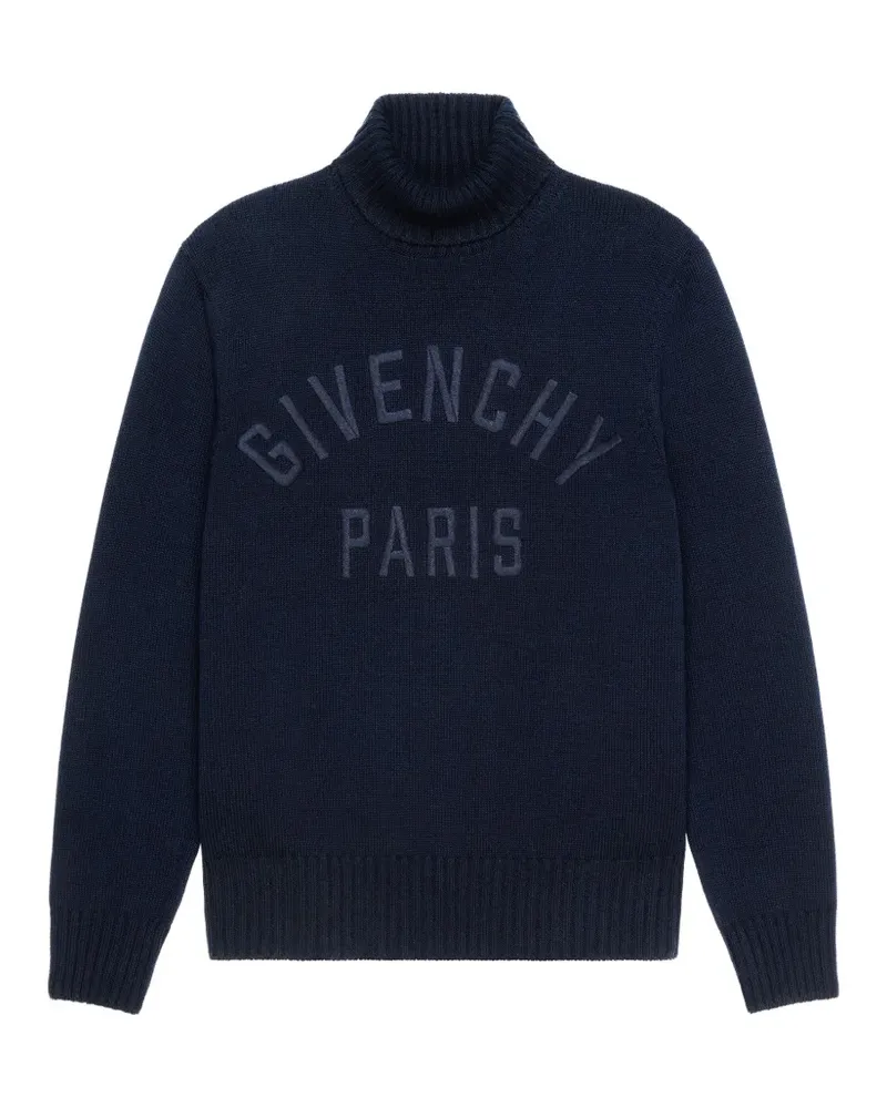 Givenchy Rollkragenpullover mit Logo - Blau Blau