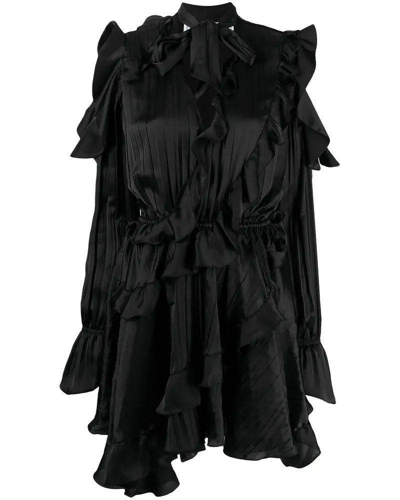 OFF-WHITE Kleid mit Rüschen - Schwarz Schwarz