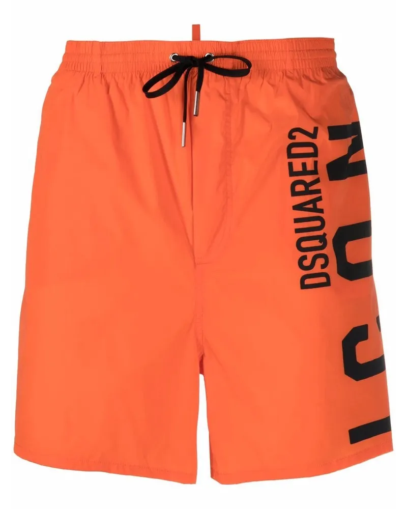 Dsquared2 Badeshorts mit Logo-Print - Orange Orange