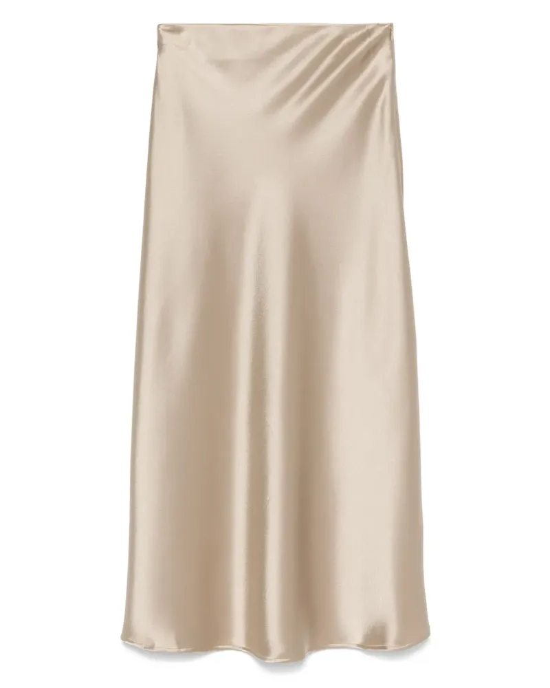GALVAN Midirock aus Satin - Nude Nude