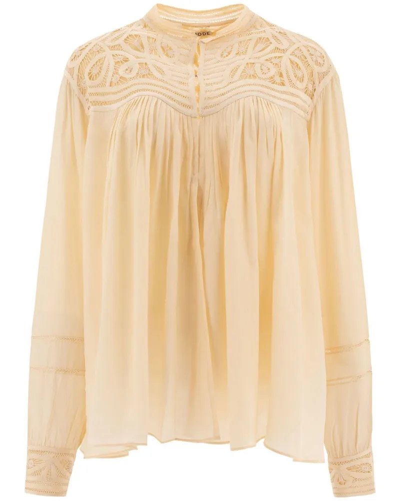 BODE Bestickte Bluse - Nude Nude