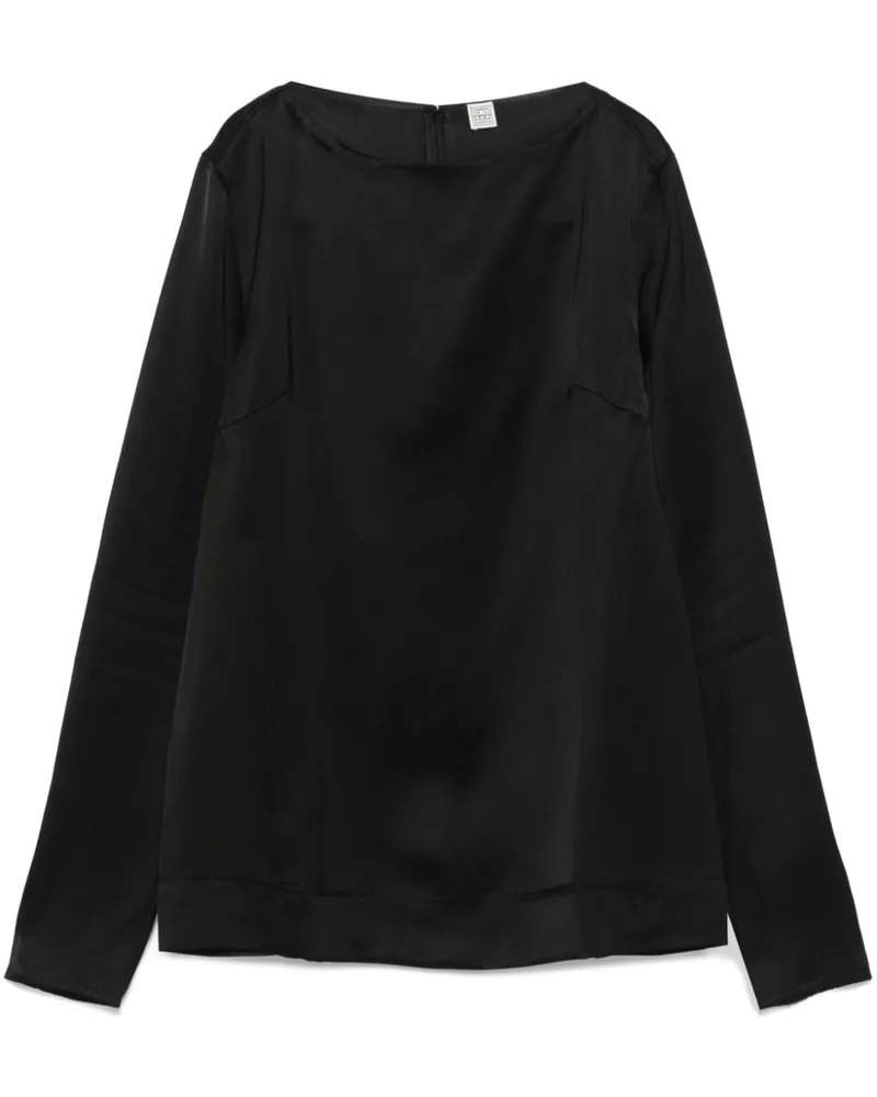 Totême Oberteil aus Satin - Schwarz Schwarz