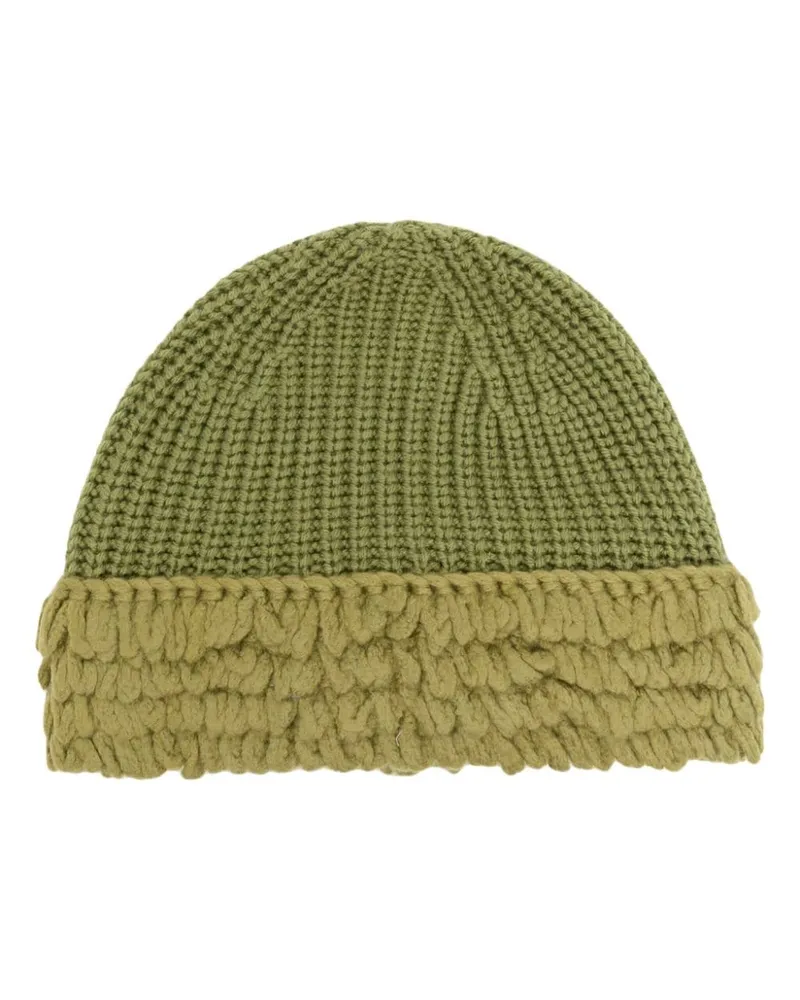 Moncler Gerippte Beanie - Grün Grün