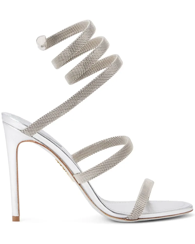 René Caovilla Cleo Sandalen 105mm - Silber Silber
