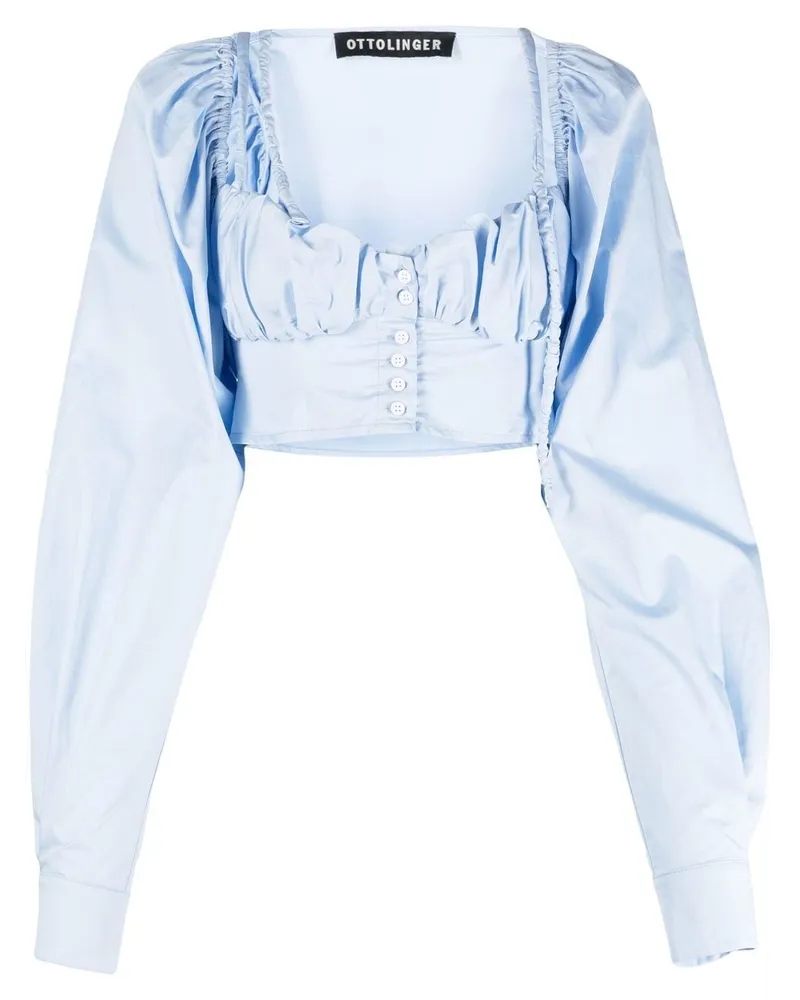 OTTOLINGER Cropped-Bluse mit Knopfverschluss Blau