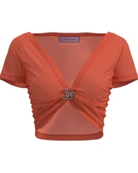 Margherita MACCAPANI Top mit Raffung Orange