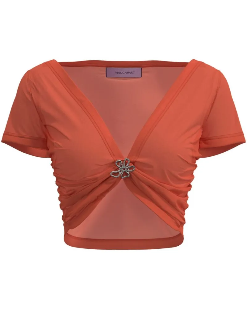 Margherita MACCAPANI Top mit Raffung Orange