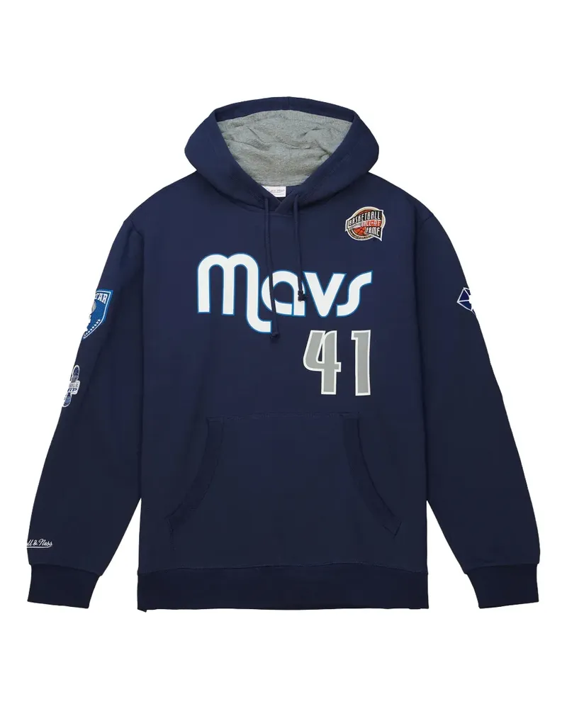Mitchell & Ness NBA Dallas Mavericks 2023 Dirk Nowitzki fleece hoodie - Blau Blau