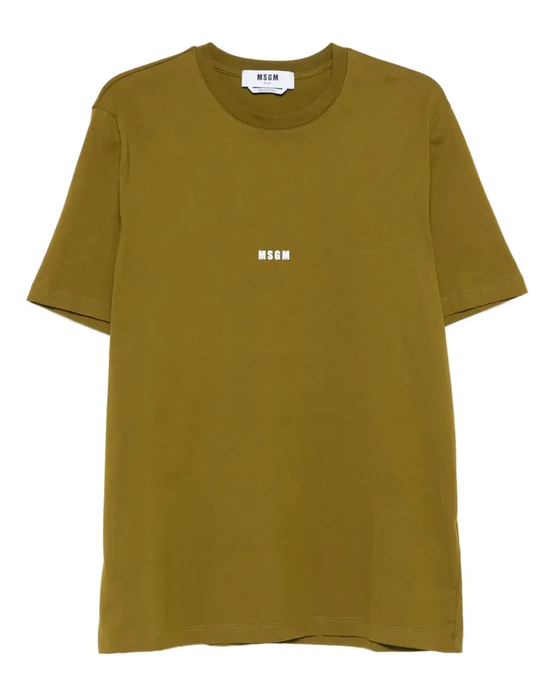 MSGM T-Shirt mit Logo-Print - Grün Grün