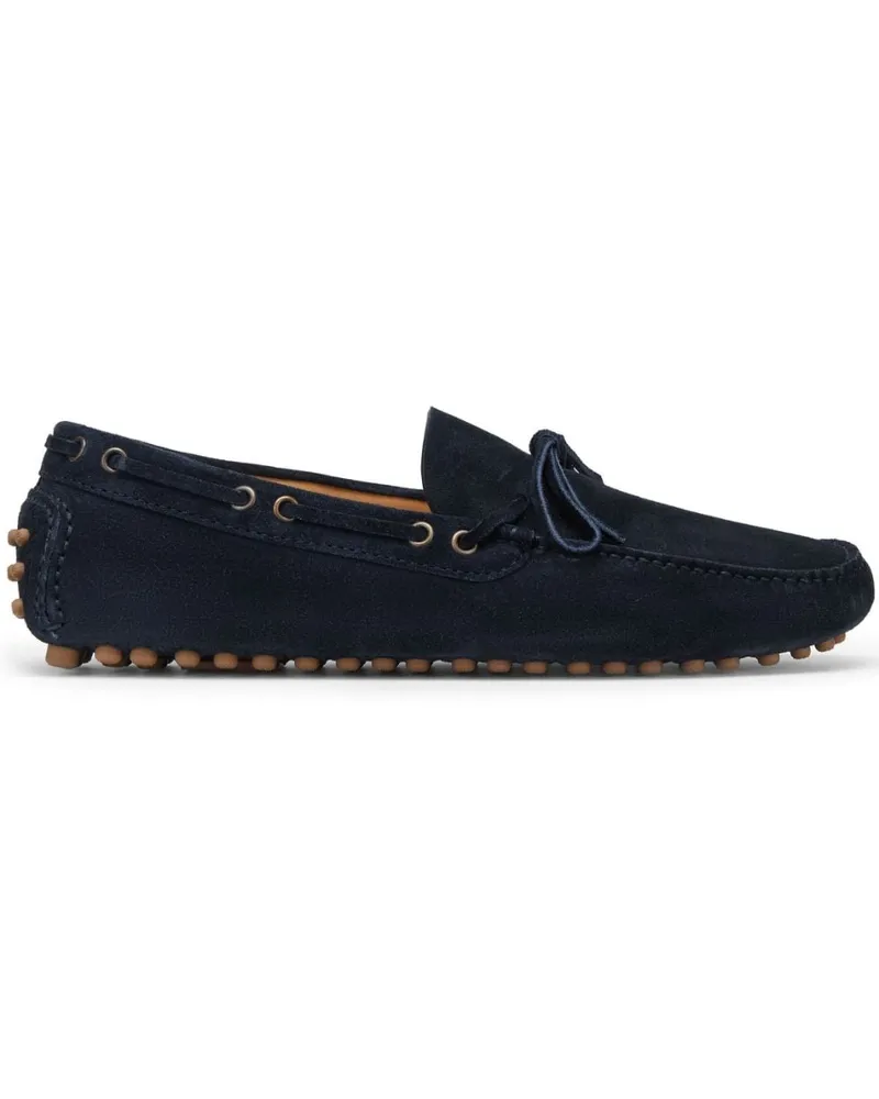 Brunello Cucinelli Wildleder-Loafer mit Schnürdetail - Blau Blau