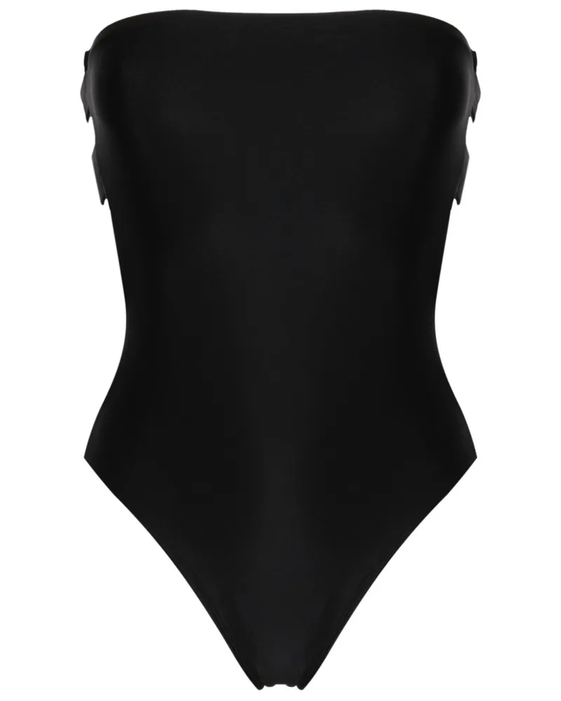 Gloria Coelho Bandeau-Badeanzug mit Cut-Out - Schwarz Schwarz