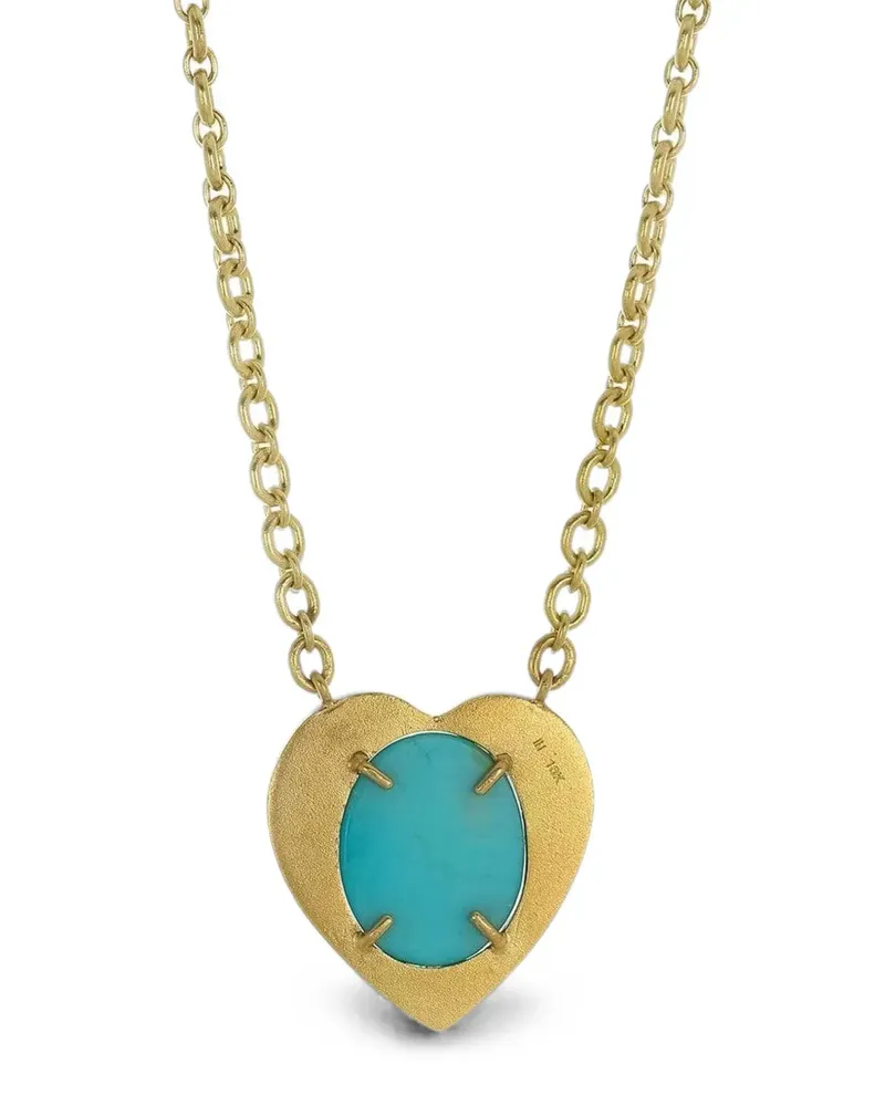 Irene Neuwirth turquoise heart necklace - Gold Gold