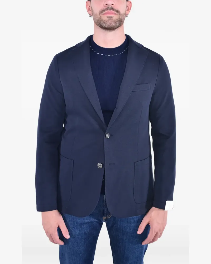 Eleventy raw-cut single-breasted blazer - Blau Blau