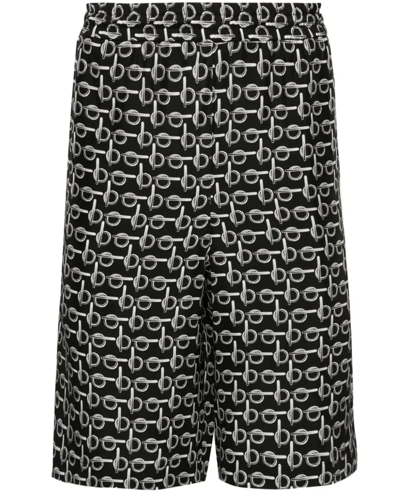 Burberry B Seiden-Shorts mit elastischem Bund - Schwarz Schwarz