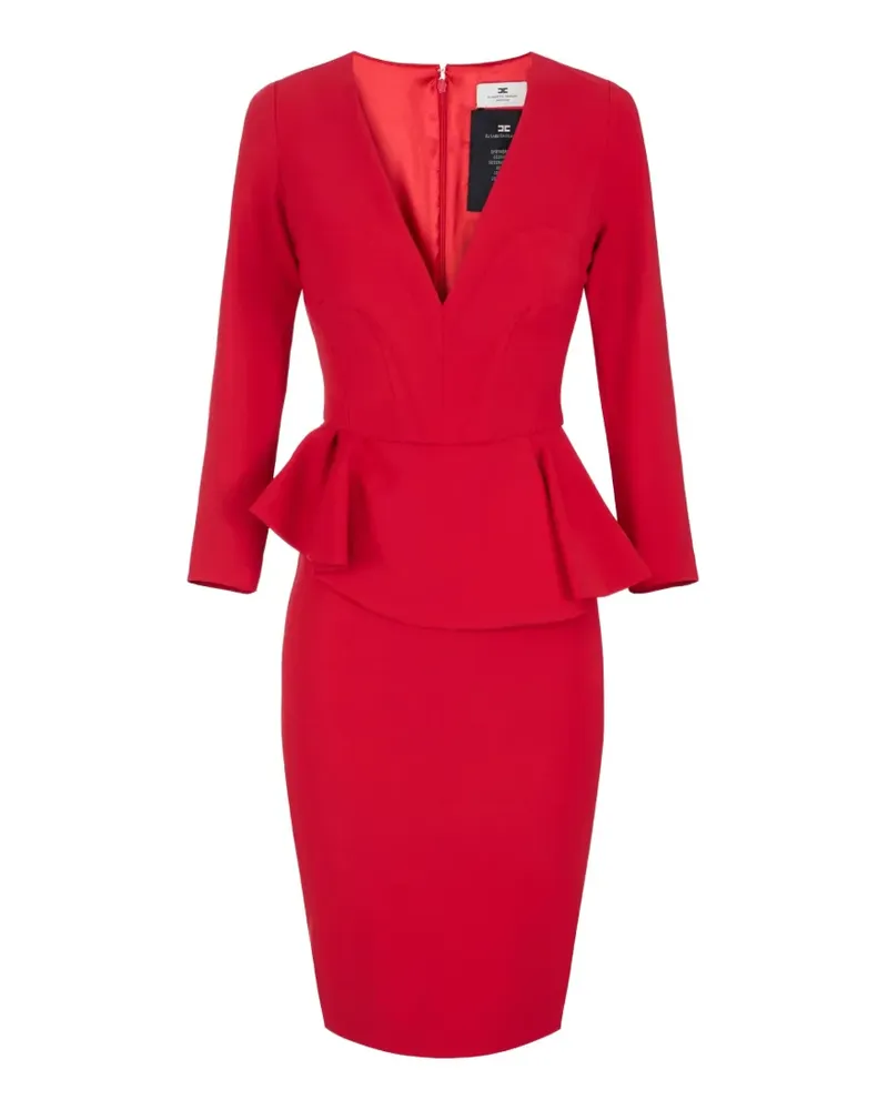Elisabetta Franchi Kleid aus leichtem Kreppstoff mit Volant - Rot Rot