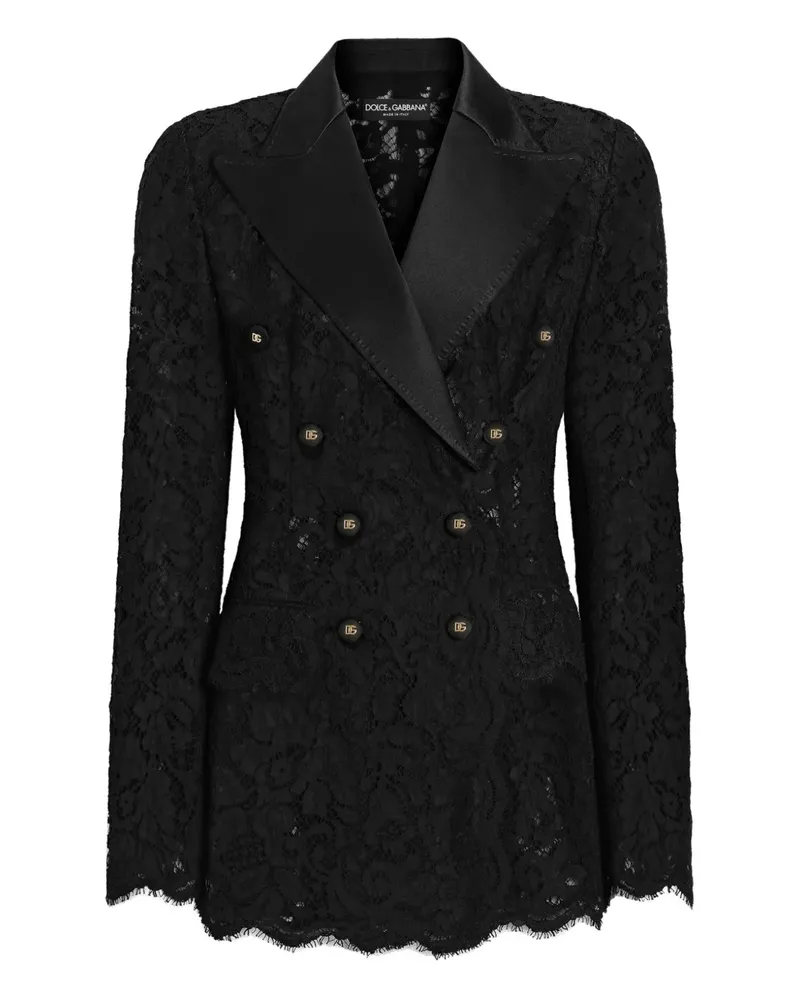 Dolce & Gabbana Doppelreihiges Spitzensakko - Schwarz Schwarz