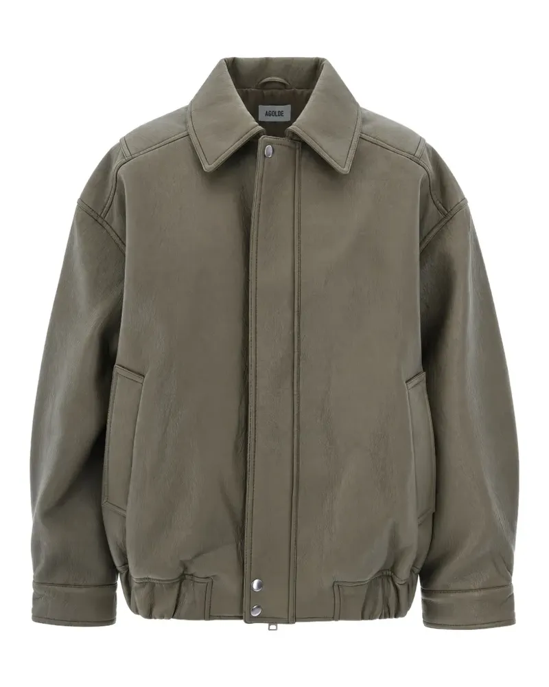 AGOLDE Bomberjacke mit gekörntem Effekt - Grün Grün