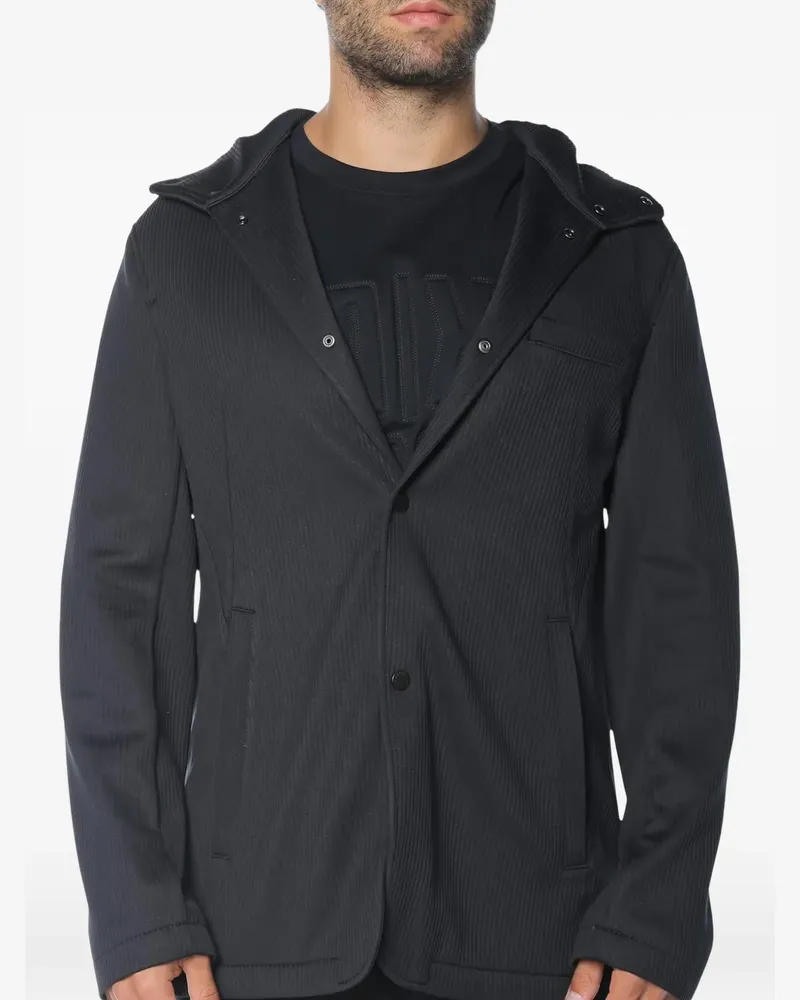 Armani Exchange ribbed hooded jacket - Blau Blau