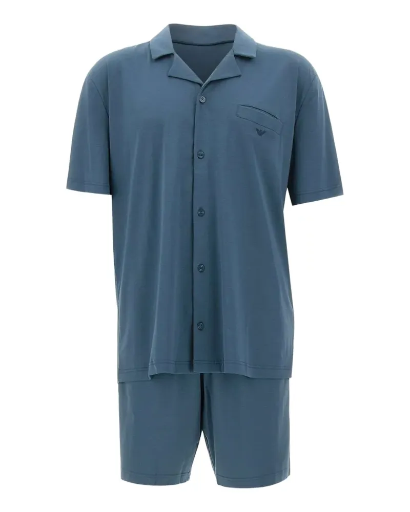 Emporio Armani Pyjama mit Logo - Blau Blau