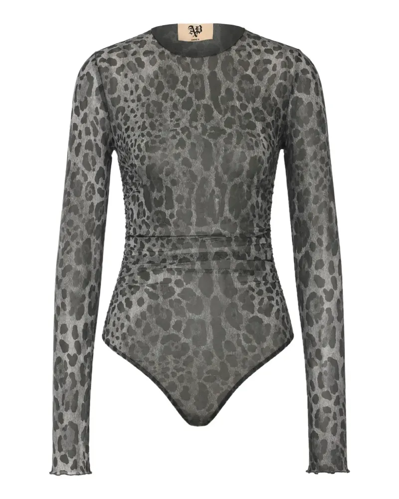 Aniye By Lulù Body mit Leopardenprint - Grau Grau