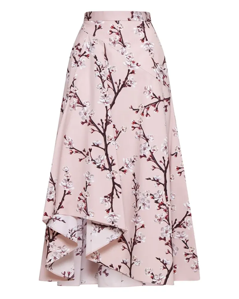 Alexander McQueen Midirock mit Blumen-Print - Rosa Rosa