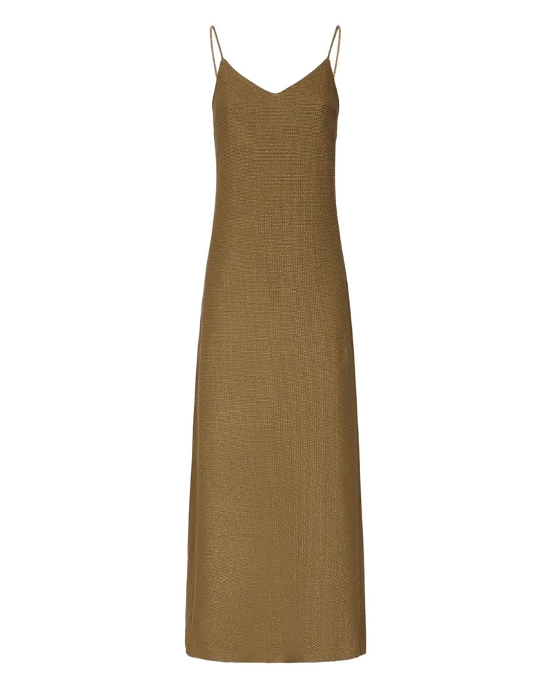 Max Mara Melfi Camisole-Maxikleid mit V-Ausschnitt - Braun Braun