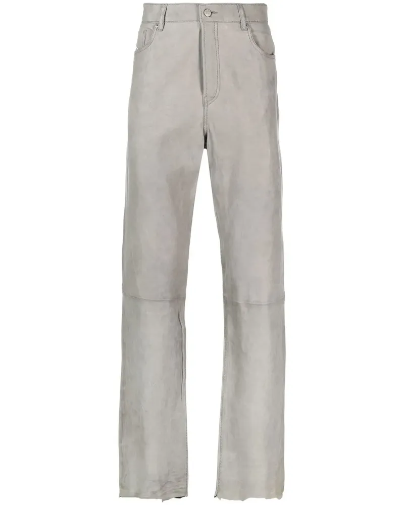 Diesel Gerade P-Mic-A Lederhose - Grau Grau